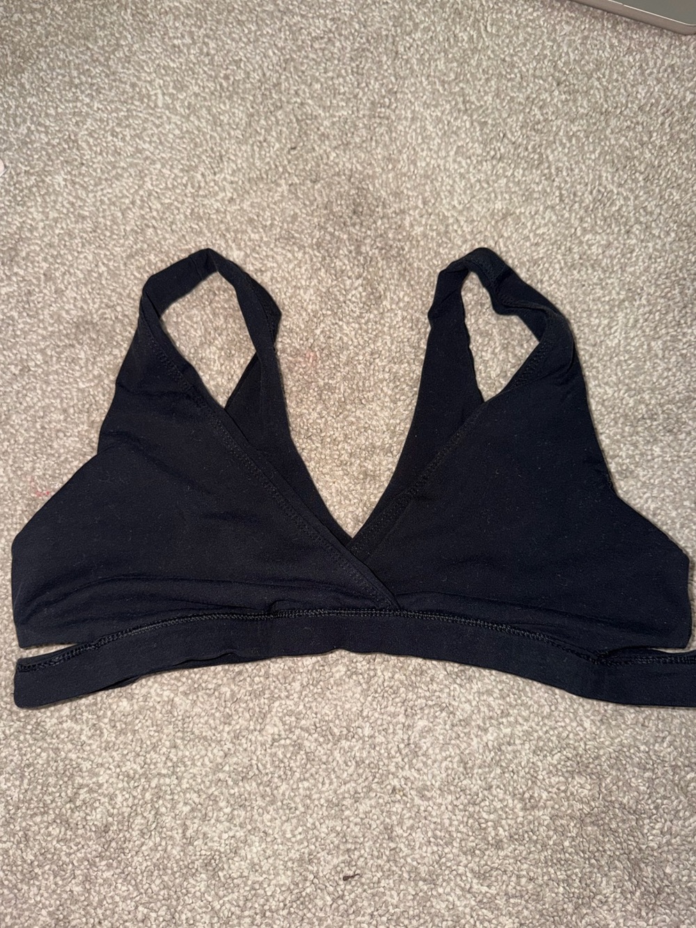 Fabletics Black Cross-Front Wireless Bralette